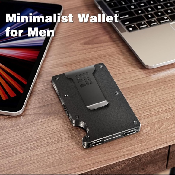 TIGERSTONE Minimalist Slim Metal Wallet Men RFID Blocking Holds 20 Cards Blue - Picture 6 of 8